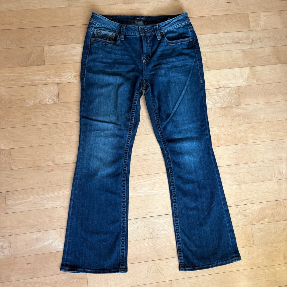 Women’s size 14 Vigoss bling sparkly dark wash bootcut jeans - Picture 4 of 8